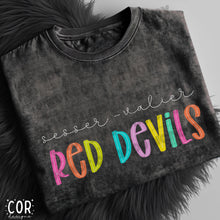 Load image into Gallery viewer, Neon Bright Line Red Devils DROPDOWN TRANSFER COR
