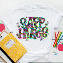 Load image into Gallery viewer, Neon Bright Checker Star Mascots Dropdown TRANSFER CSD MAY 25
