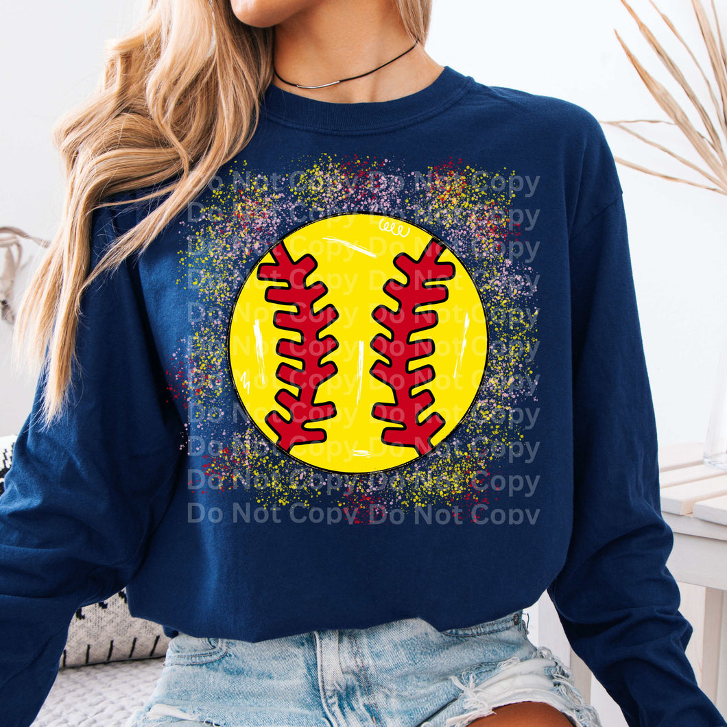 Softball Splatter Background TRANSFER IRENE FEB 26 – Sassy Sublimation ...