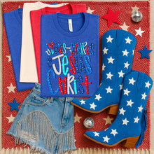 Load image into Gallery viewer, Stars Stripes Jesus Christ TRANSFER SDD June
