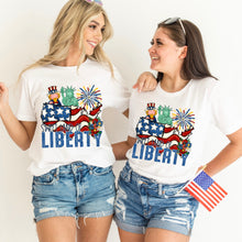 Load image into Gallery viewer, Sweet Land Of Liberty Sam Lady Liberty And Fireworks BW DROPDOWN TRANSFER SDD APR 26
