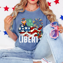 Load image into Gallery viewer, Sweet Land Of Liberty Sam Lady Liberty And Fireworks BW DROPDOWN TRANSFER SDD APR 26
