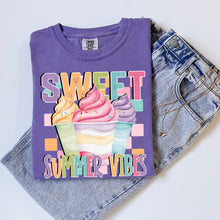 Load image into Gallery viewer, Sweet Summer Vibes Distressed Triple Ice Cream Cups And Checkers TRANSFER SDD APR 26
