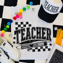 Load image into Gallery viewer, School Occupation Black Checker Sketch DROPDOWN TRANSFER SBB 26
