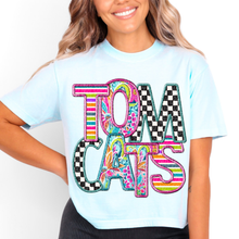 Load image into Gallery viewer, Bright Stripe Floral Checker Mascots Dropdown TRANSFER CSD MAY 25
