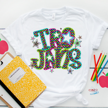 Load image into Gallery viewer, Neon Bright Checker Star Mascots Dropdown TRANSFER CSD MAY 25
