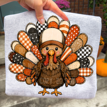 Load image into Gallery viewer, Trucker Hat Gingham Bow Turkey Gingham Checkers Girl/Boy DROPDOWN TRANSFER SBB 26
