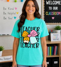 Load image into Gallery viewer, Jumbo Pencil Bow Pink Red Teacher Stacked DROPDOWN TRANSFER SDD JUNE 26
