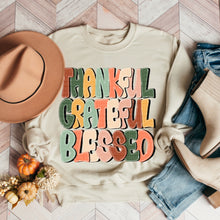 Load image into Gallery viewer, Thankful Grateful Blessed Multi Color | TRANSFER SDD
