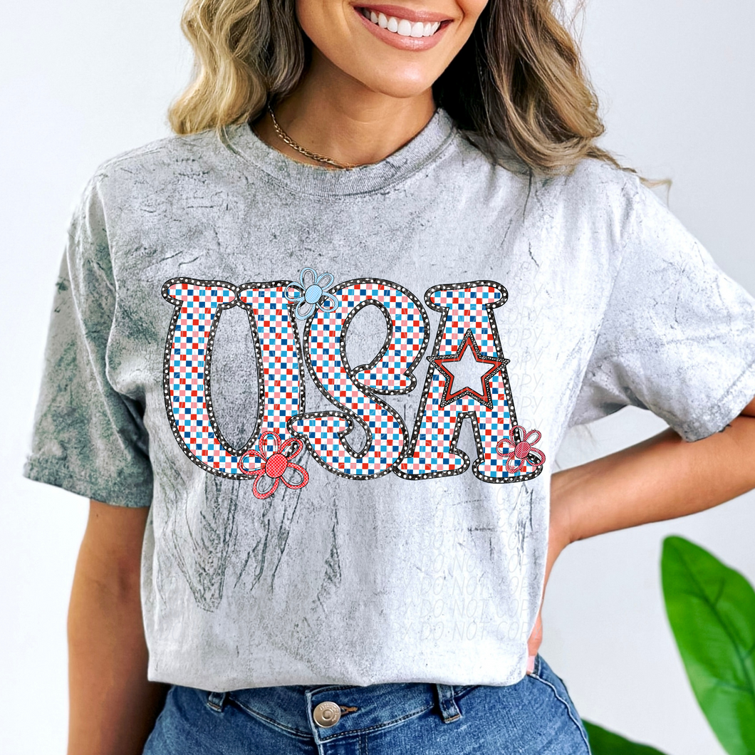 USA Stripe Checker Dot Dropdown TRANSFER CSD MAY 25