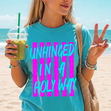 Load image into Gallery viewer, Unhinged In A Holy Way Neon Pink And Teal Distressed TRANSFER SDD APR 26

