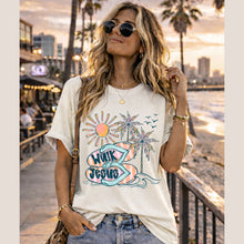 Load image into Gallery viewer, Walk With Jesus Pink And Orange Sun And Palm TRANSFER SDD APR 26
