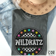 Load image into Gallery viewer, Colorful Checkered Stars Mascot DROPDOWN TRANSFER COR
