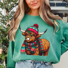 Load image into Gallery viewer, Winter Highland Cow Beanie &amp; Scarf TRANSFER SDD
