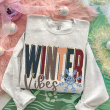 Load image into Gallery viewer, Winter Vibes Tall Lettering Gold Glitter Outline &amp; Snowflake TRANSFER SDD NOV 25
