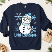 Load image into Gallery viewer, Winter Wonderland Snowman &amp; Blue Snowflakes TRANSFER SDD NOV 25
