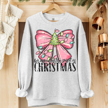Load image into Gallery viewer, Wrapped In The Spirit Of Christmas Pink Bow Tree Lights Distressed TRANSFER SDD OCT

