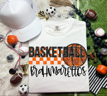 Load image into Gallery viewer, Basketball Mascots Faux Embroidery Sequin Checkered DROPDOWN TRANSFER CAP
