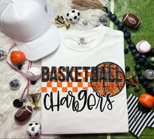 Load image into Gallery viewer, Basketball Mascots Faux Embroidery Sequin Checkered DROPDOWN TRANSFER CAP
