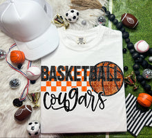 Load image into Gallery viewer, Basketball Mascots Faux Embroidery Sequin Checkered DROPDOWN TRANSFER CAP
