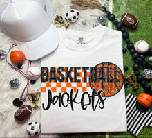 Load image into Gallery viewer, Basketball Mascots Faux Embroidery Sequin Checkered DROPDOWN TRANSFER CAP
