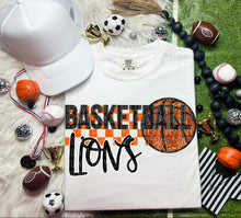 Load image into Gallery viewer, Basketball Mascots Faux Embroidery Sequin Checkered DROPDOWN TRANSFER CAP
