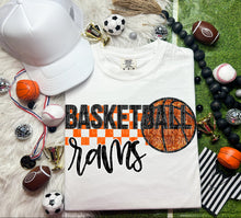 Load image into Gallery viewer, Basketball Mascots Faux Embroidery Sequin Checkered DROPDOWN TRANSFER CAP
