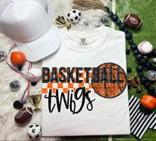 Load image into Gallery viewer, Basketball Mascots Faux Embroidery Sequin Checkered DROPDOWN TRANSFER CAP
