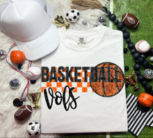 Load image into Gallery viewer, Basketball Mascots Faux Embroidery Sequin Checkered DROPDOWN TRANSFER CAP
