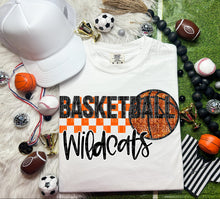 Load image into Gallery viewer, Basketball Mascots Faux Embroidery Sequin Checkered DROPDOWN TRANSFER CAP
