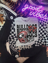 Load image into Gallery viewer, Football Rhinestone Helmet Bow Stacked DROPDOWN TRANSFER CAP
