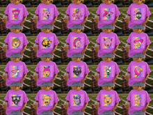 Load image into Gallery viewer, Rainbow Gameday Pink Green Doodle Star Eye Mascots DROPDOWN TRANSFER CARTER JUNE 26
