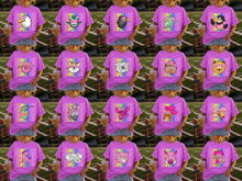 Load image into Gallery viewer, Rainbow Gameday Pink Green Doodle Star Eye Mascots DROPDOWN TRANSFER CARTER JUNE 26
