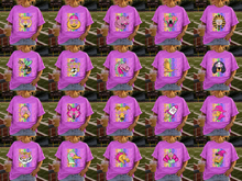 Load image into Gallery viewer, Rainbow Gameday Pink Green Doodle Star Eye Mascots DROPDOWN TRANSFER CARTER JUNE 26
