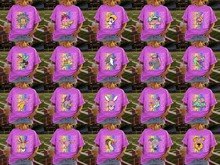 Load image into Gallery viewer, Rainbow Gameday Pink Green Doodle Star Eye Mascots DROPDOWN TRANSFER CARTER JUNE 26
