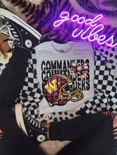 Load image into Gallery viewer, Football Rhinestone Helmet Bow Stacked DROPDOWN TRANSFER CAP
