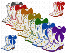 Load image into Gallery viewer, Star Cowgirl Boots With Bow Color Dropdown TRANSFER PARJO JUNE 25
