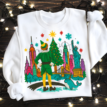 Load image into Gallery viewer, Elf Overlooking NYC Drawn And Faux Yarn Options  DROPDOWN TRANSFER PARJO OCT 25
