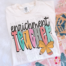 Load image into Gallery viewer, Teacher Pencil Bow DROPDOWN TRANSFER SWD JUNE
