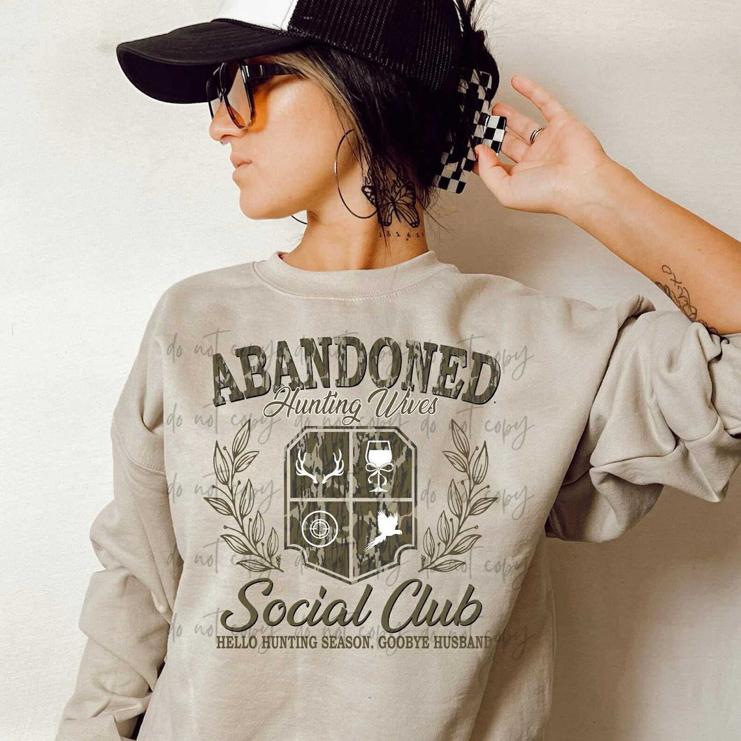 Abandoned Hunting Wives Social Club Camo TRANSFER