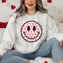 Load image into Gallery viewer, Red Heart Happy Face Pattern DROPDOWN TRANSFER PARJO JAN 26
