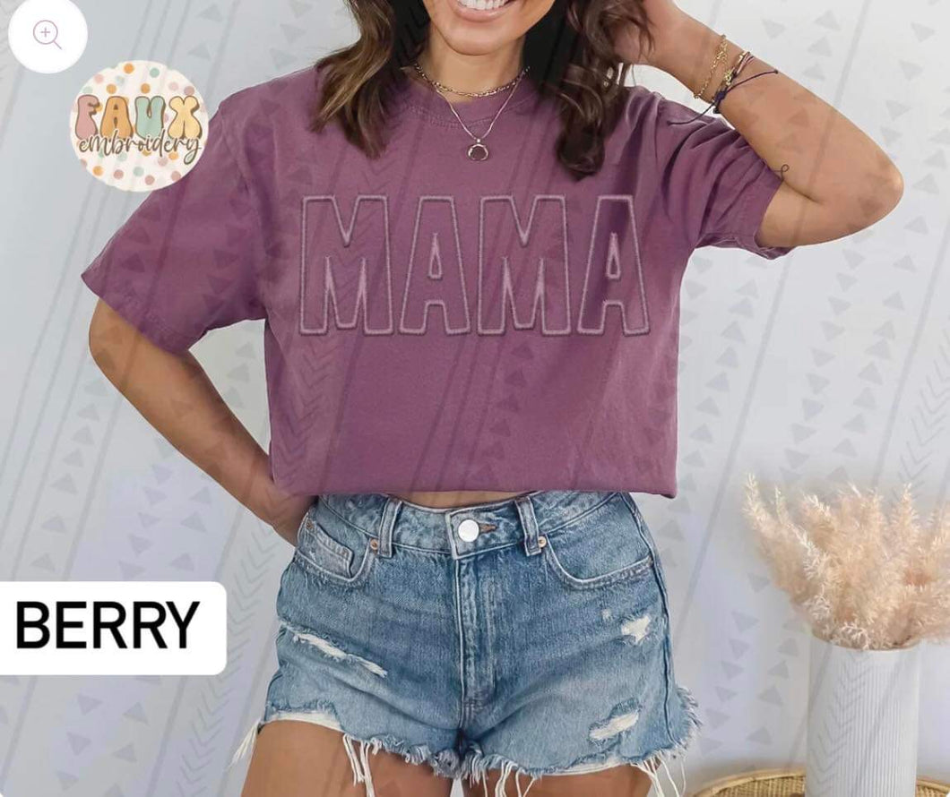 Berry Mama Embroidered Look TRANSFER