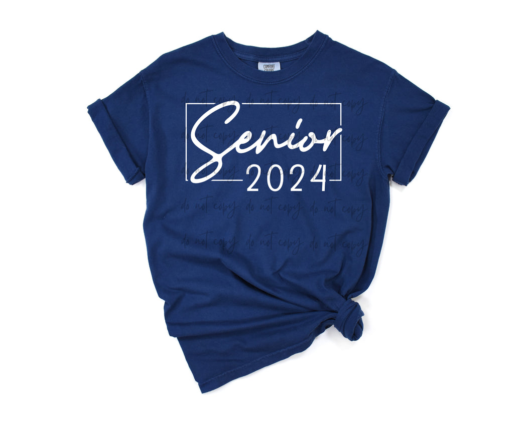 Senior 2024 Script With Box TRANSFER – Sassy Sublimation & Screen Prints