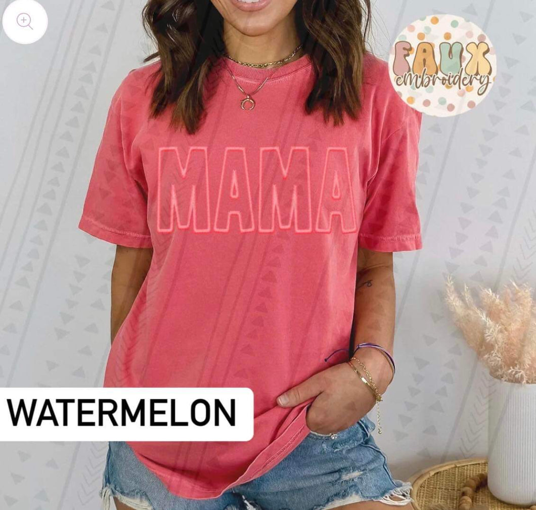 Watermelon Mama Embroidered Look TRANSFER