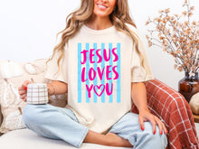 Load image into Gallery viewer, Jesus Loves You Stripes TRANSFER ET MAR 26
