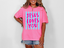 Load image into Gallery viewer, Jesus Loves You Stripes TRANSFER ET MAR 26
