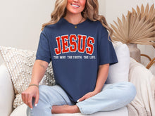 Load image into Gallery viewer, Jesus The Way The Truth Distressed Color Dropdown TRANSFER ET
