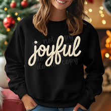 Load image into Gallery viewer, Merry Joyful Jolly Red Faux Yarn Script DROPDOWN TRANSFER PARJO OCT 25
