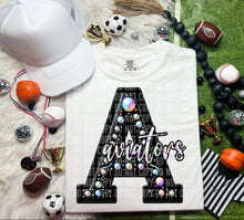 Load image into Gallery viewer, Leather Rhinestone Mascot DROPDOWN TRANSFER CAP

