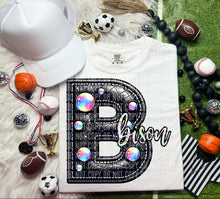 Load image into Gallery viewer, Leather Rhinestone Mascot DROPDOWN TRANSFER CAP
